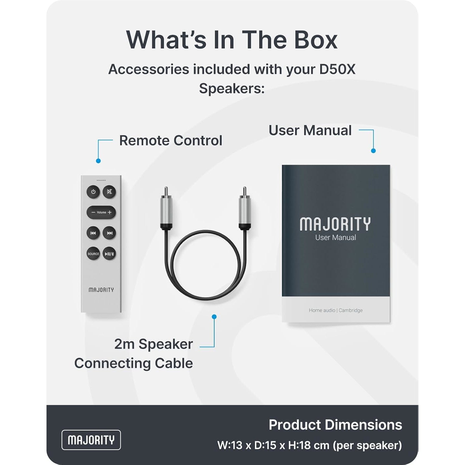 Majority D50X Bluetooth Bookshelf Speakers