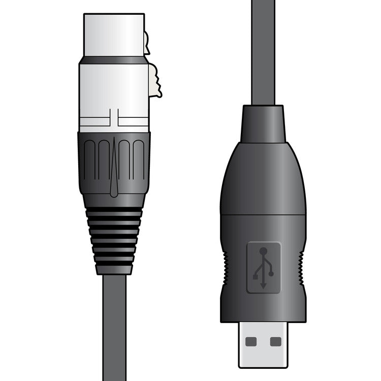 Citronic XLR to USB Converter Lead - Black, 3m