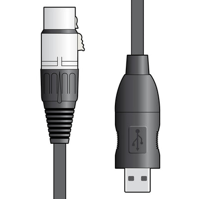 Citronic XLR to USB Converter Lead - Black, 3m