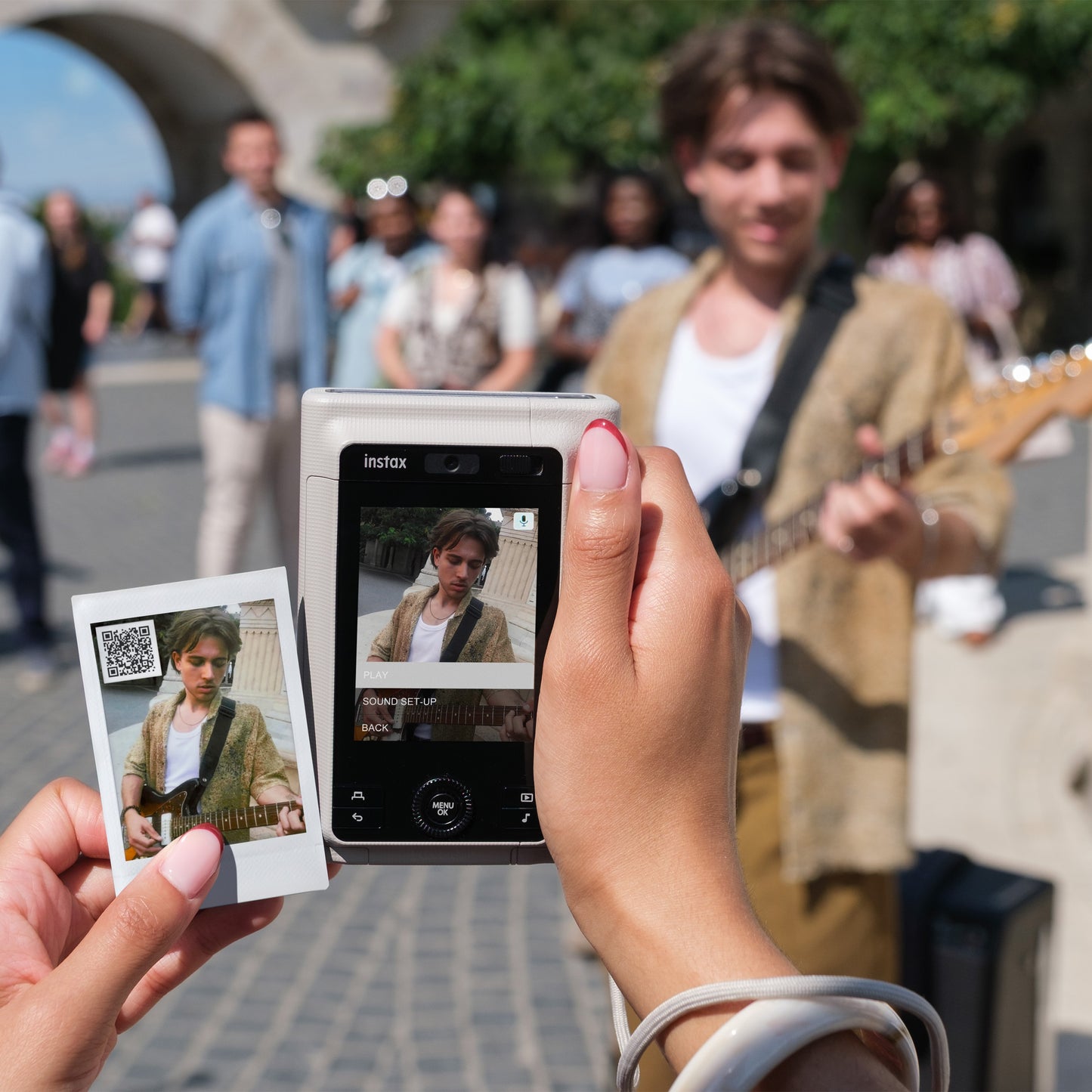 Fujifilm Instax Mini LiPlay Plus Hybrid Instant Camera - Beige