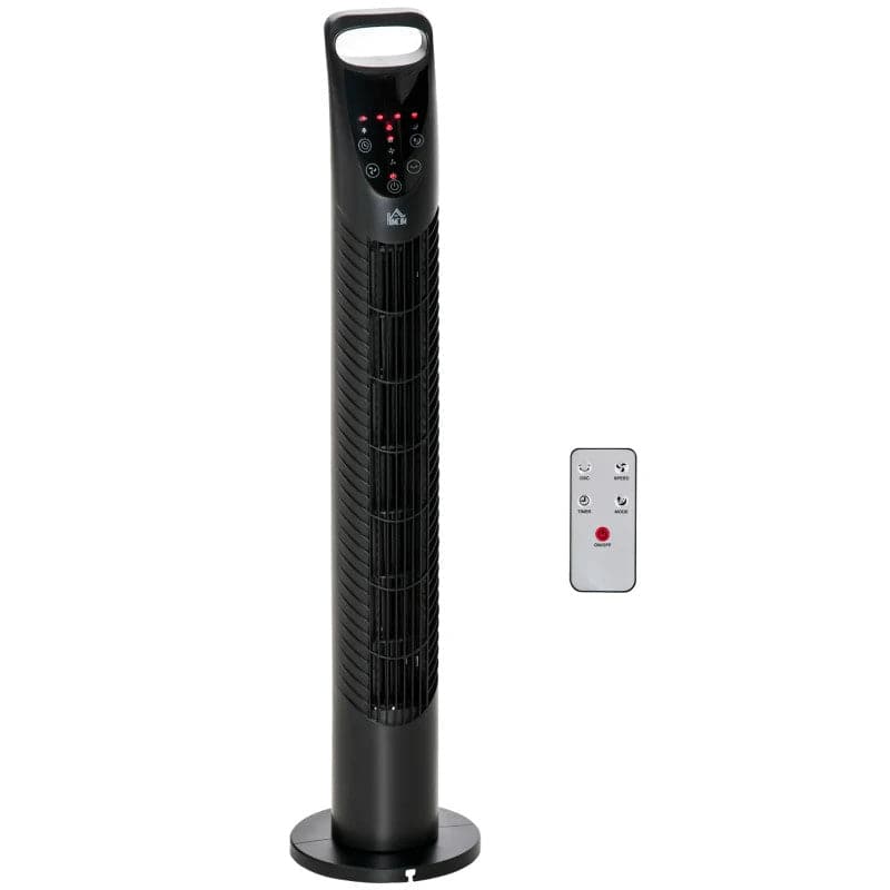 Maplin Plus 78.5cm Oscillating Tower Fan with Remote Control - Black - maplin.co.uk