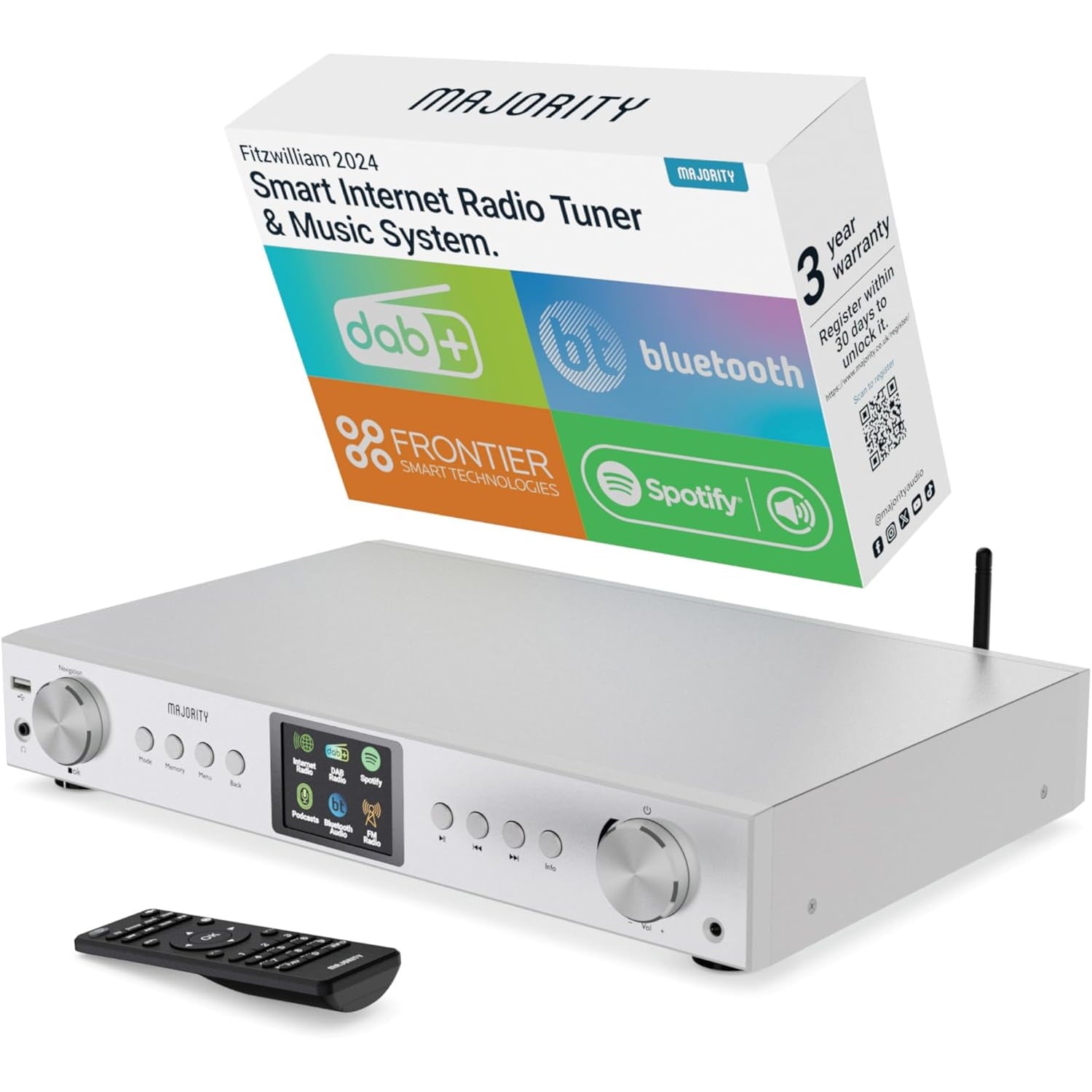 Majority Fitzwilliam 2 Internet Radio Tuner Silver