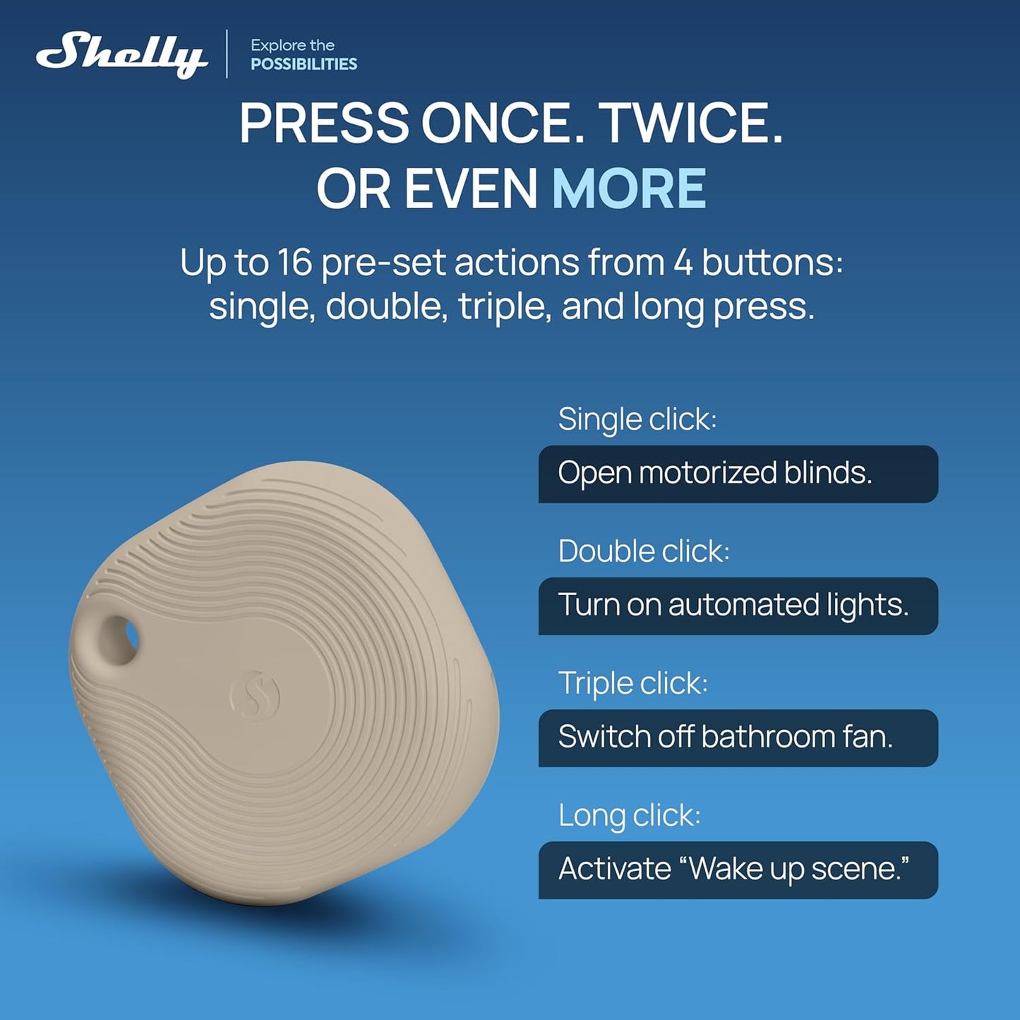 Shelly BLU Button 1 Tough ZB Bluetooth & Zigbee Smart Button