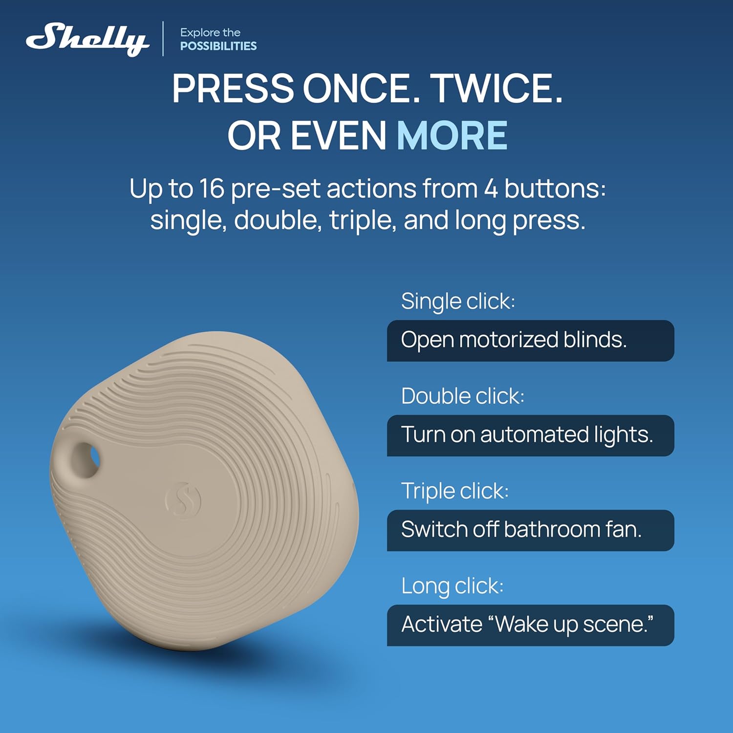 Shelly BLU Button 1 Tough ZB Bluetooth & Zigbee Smart Button