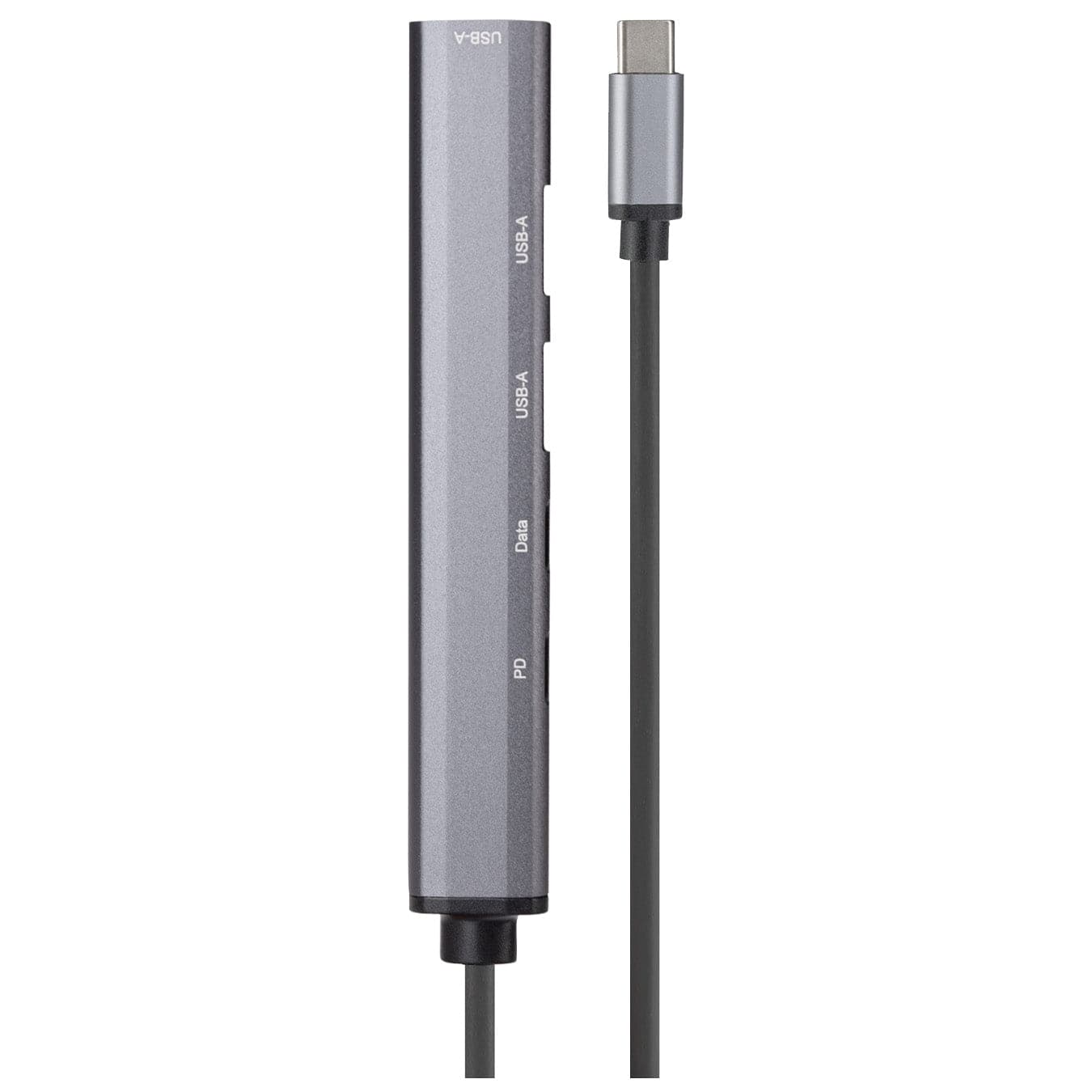 Nikkai USB-C Multiport Hub to 3x USB-A 3.0 / 2x Super Speed USB-C with 13cm Cable - Silver - maplin.co.uk