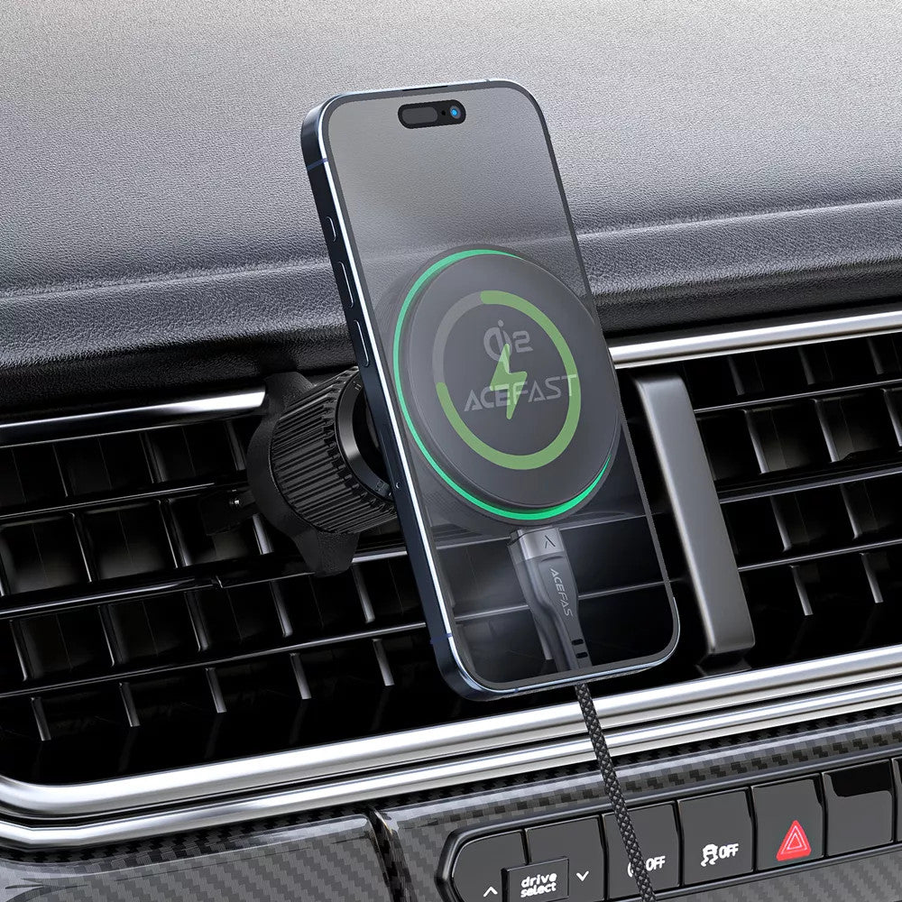 Acefast 15W Qi2 MagSafe Magnetic Charging Car Vent Holder - Black