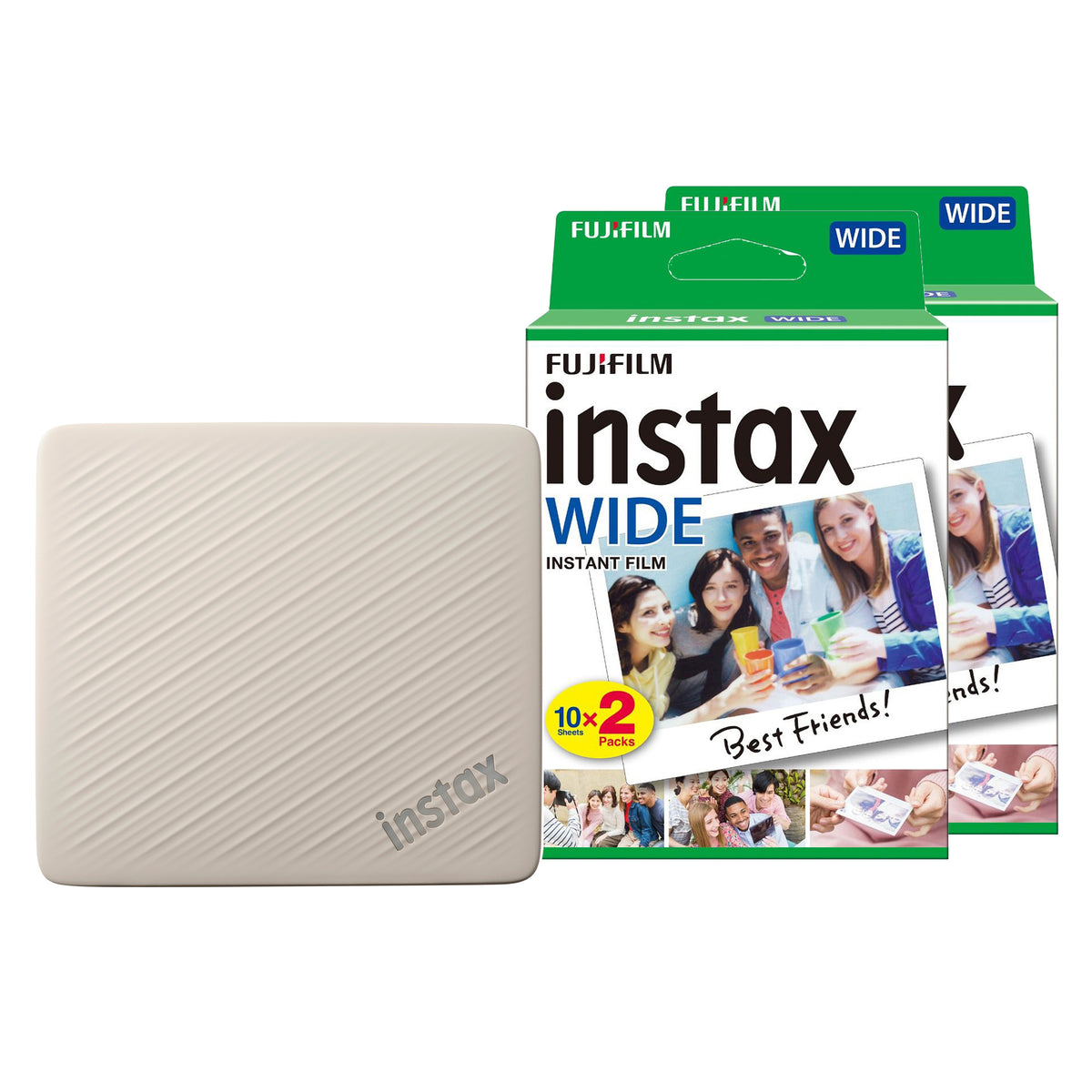 Fujifilm Instax Link Wide 2 Wireless Smartphone Photo Printer - Beige Printer + 40 Shot Pack