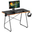 Maplin Gaming Desk with Headphone Hook & Cup Holder - Matte Black & Orange - maplin.co.uk