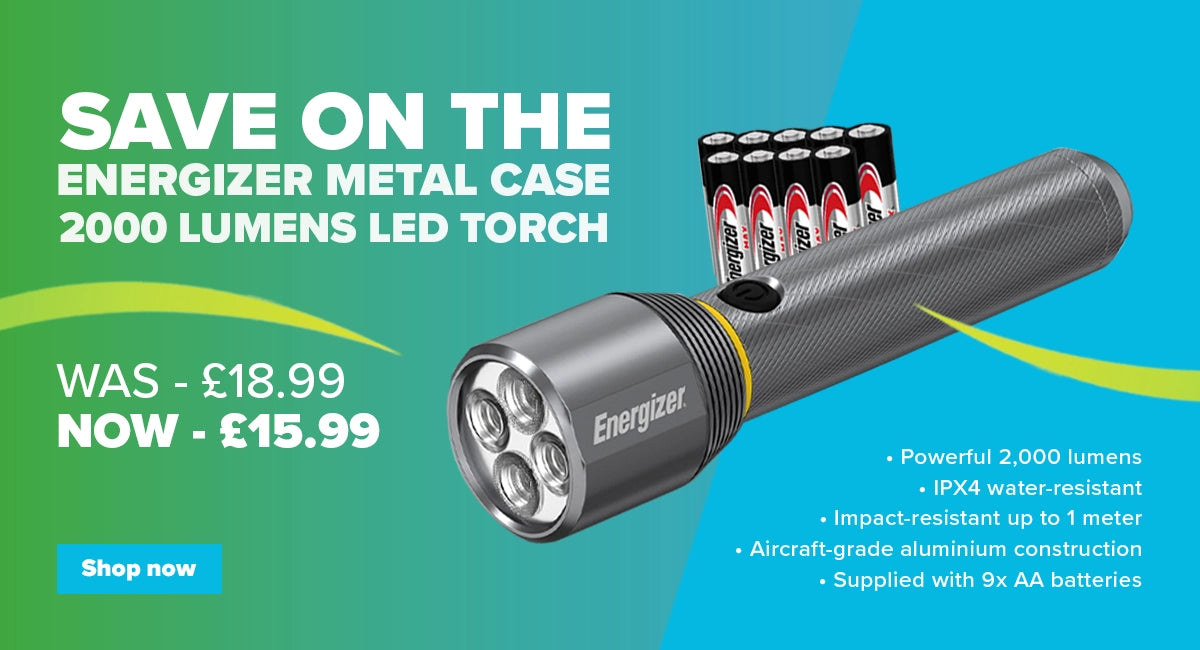 Energizer Metal Case 2000 Lumens LED Torch with 9x AA Batteries Sale at Maplin