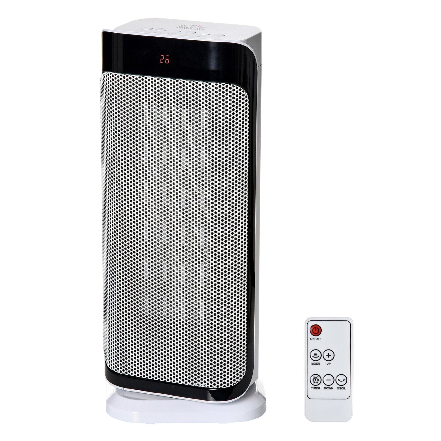 HOMCOM Portable Oscillating Ceramic Space Heater with Over Heating & Tip-Over Protection - maplin.co.uk