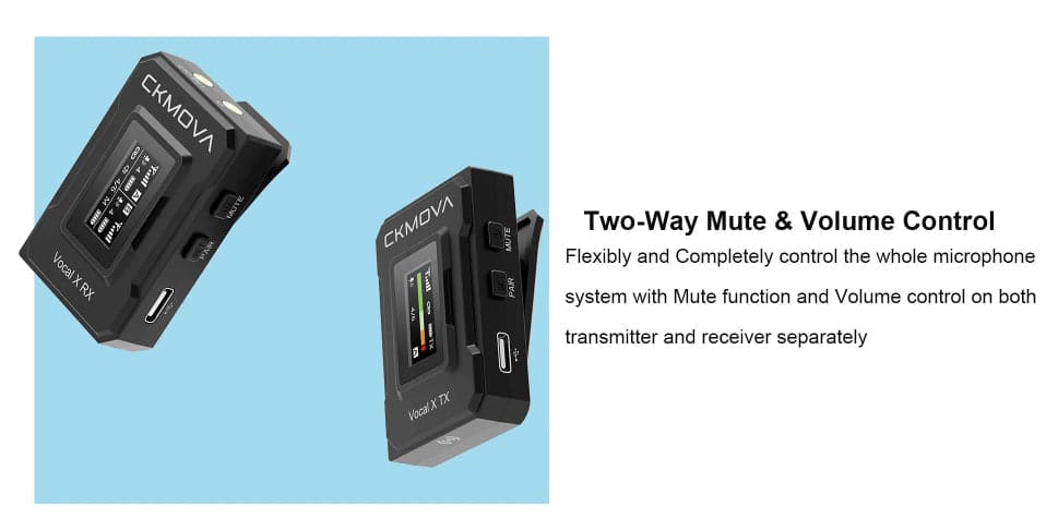 Maplin CKMOVA VOCAL X V1 Ultra Compact 2.4GHZ Dual Channel Wireless Microphone System with 1x Transmitter & 1x Receiver - maplin.co.uk