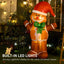 HOMCOM 6ft Christmas Inflatable LED Gingerbread Man with Santa Hat - maplin.co.uk