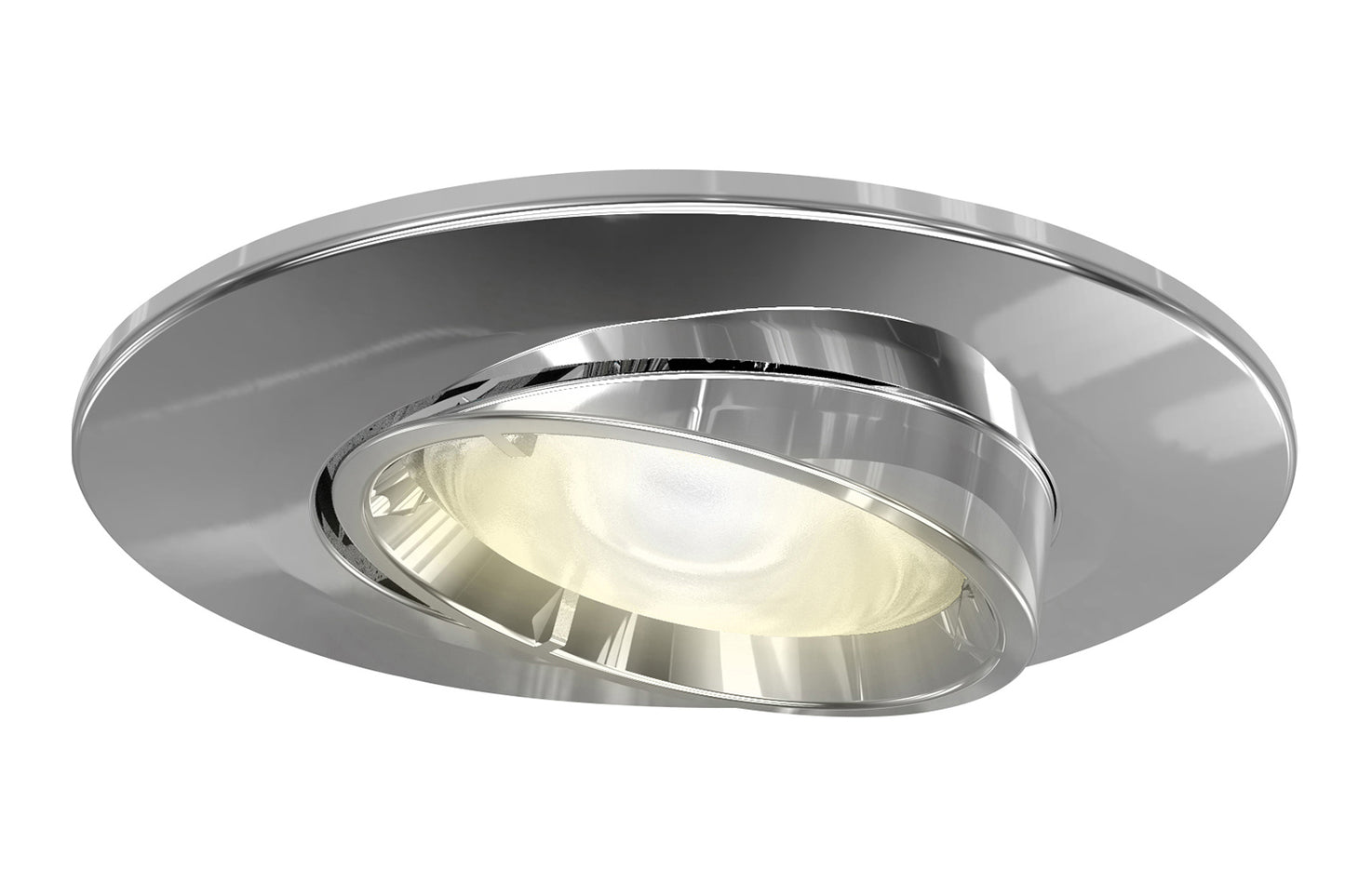 4lite WiZ Connected Fire-Rated IP20 GU10 Smart Adjustable LED Downlight - Chrome - maplin.co.uk