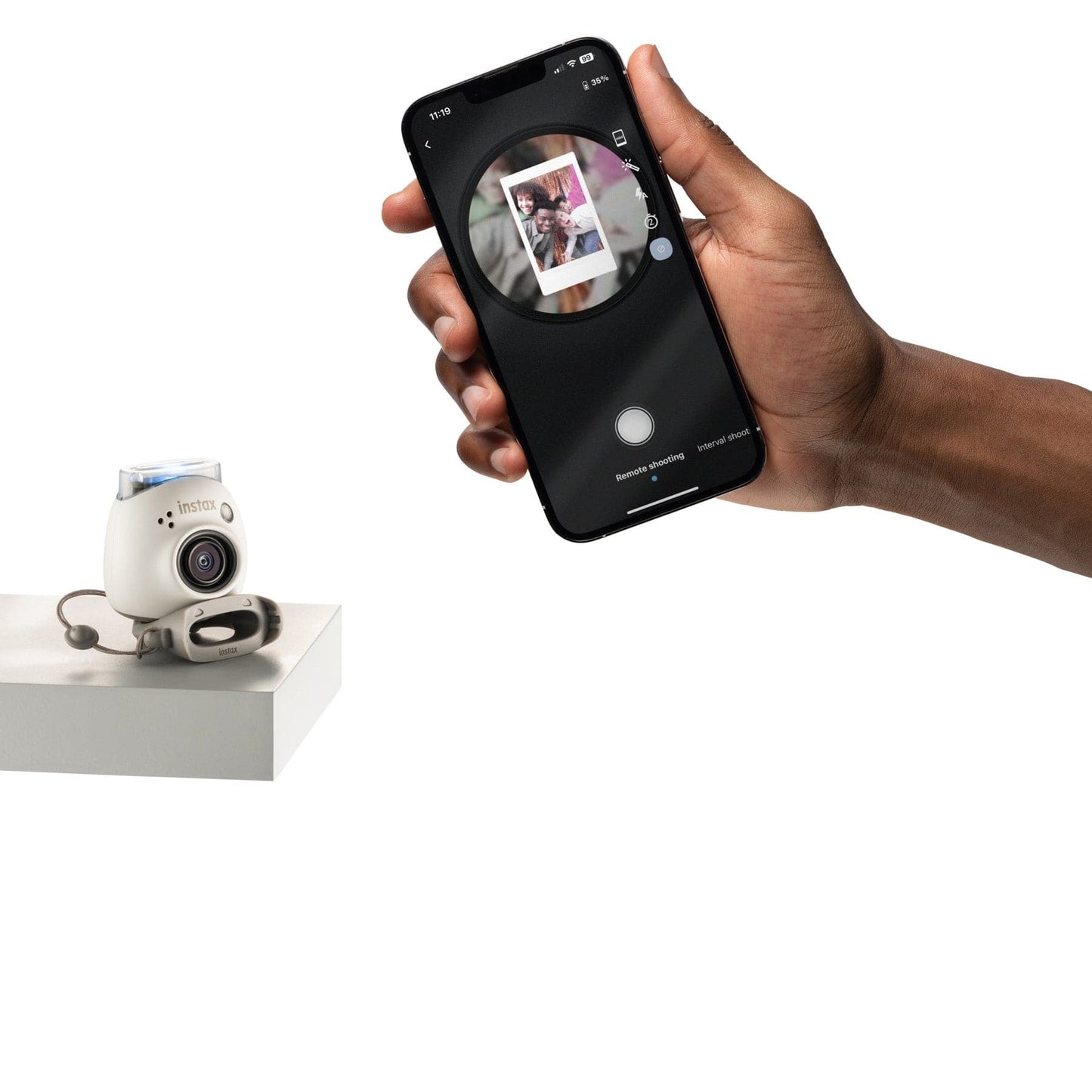 Fujifilm Instax PAL Digital Camera with Mini Link 2 Printer Bundle - Clay White