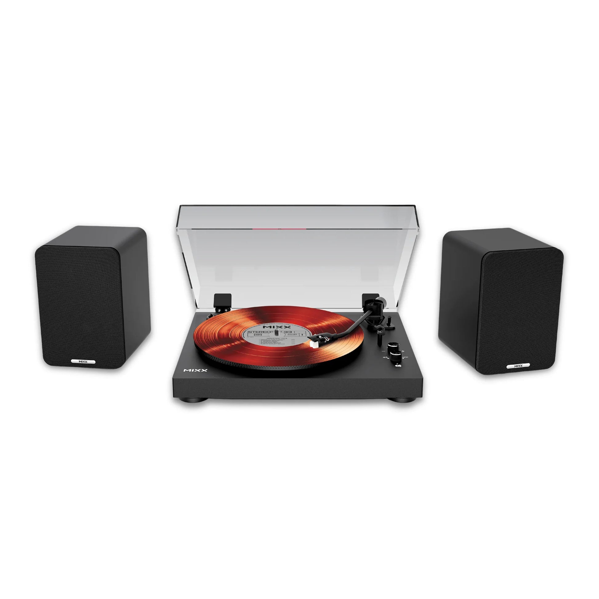Mixx Analog System 5 Stereo Vinyl Record Deck with Wireless Speakers