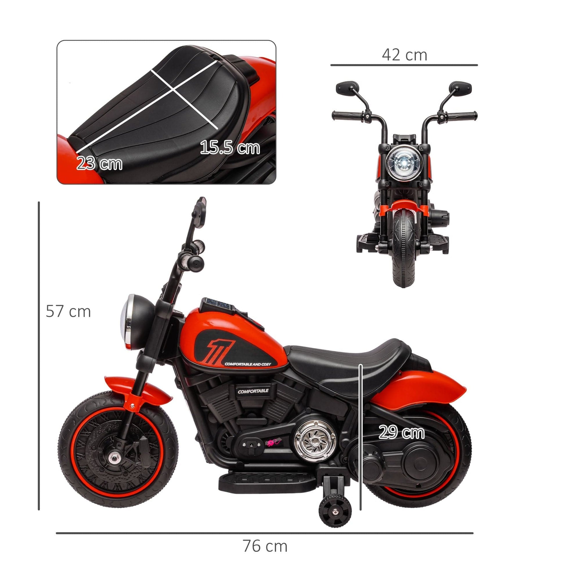 Maplin Plus 6V Electric Motorbike with Training Wheels & One-Button Start - maplin.co.uk