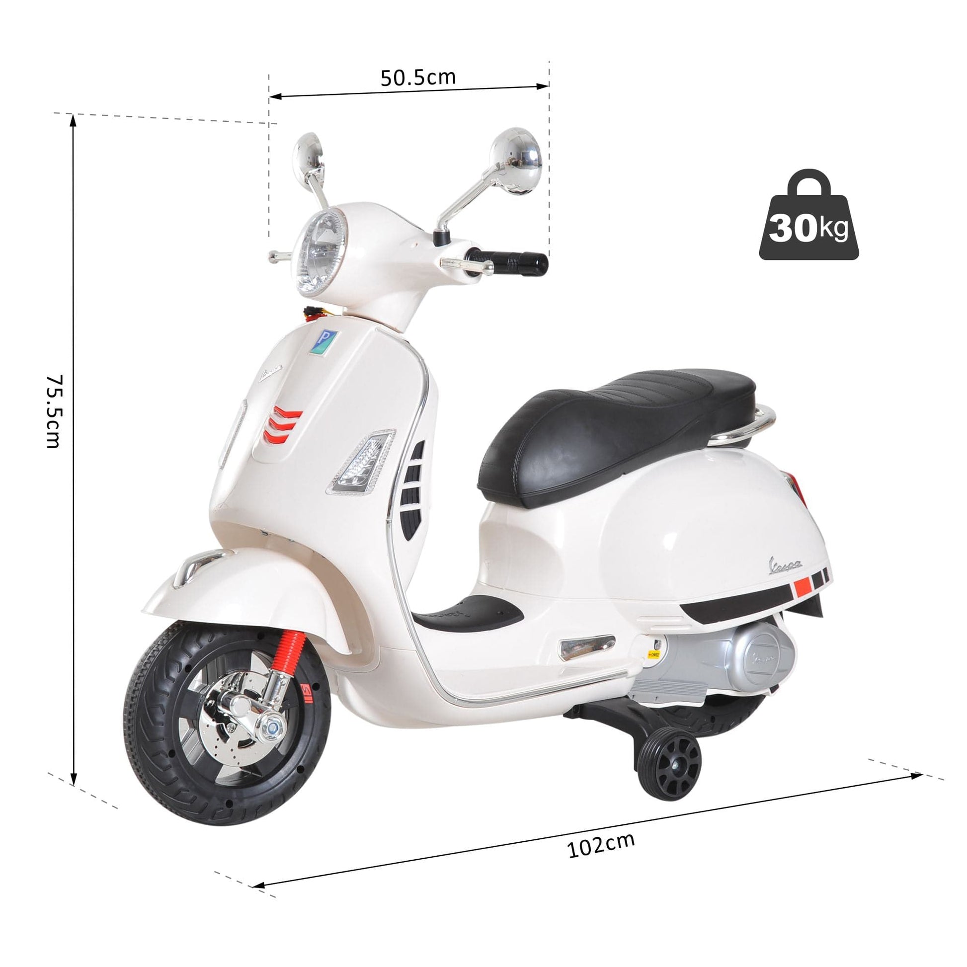 Maplin Plus Kids Ride On 6V Vespa Motorcycle with LED Lights - maplin.co.uk