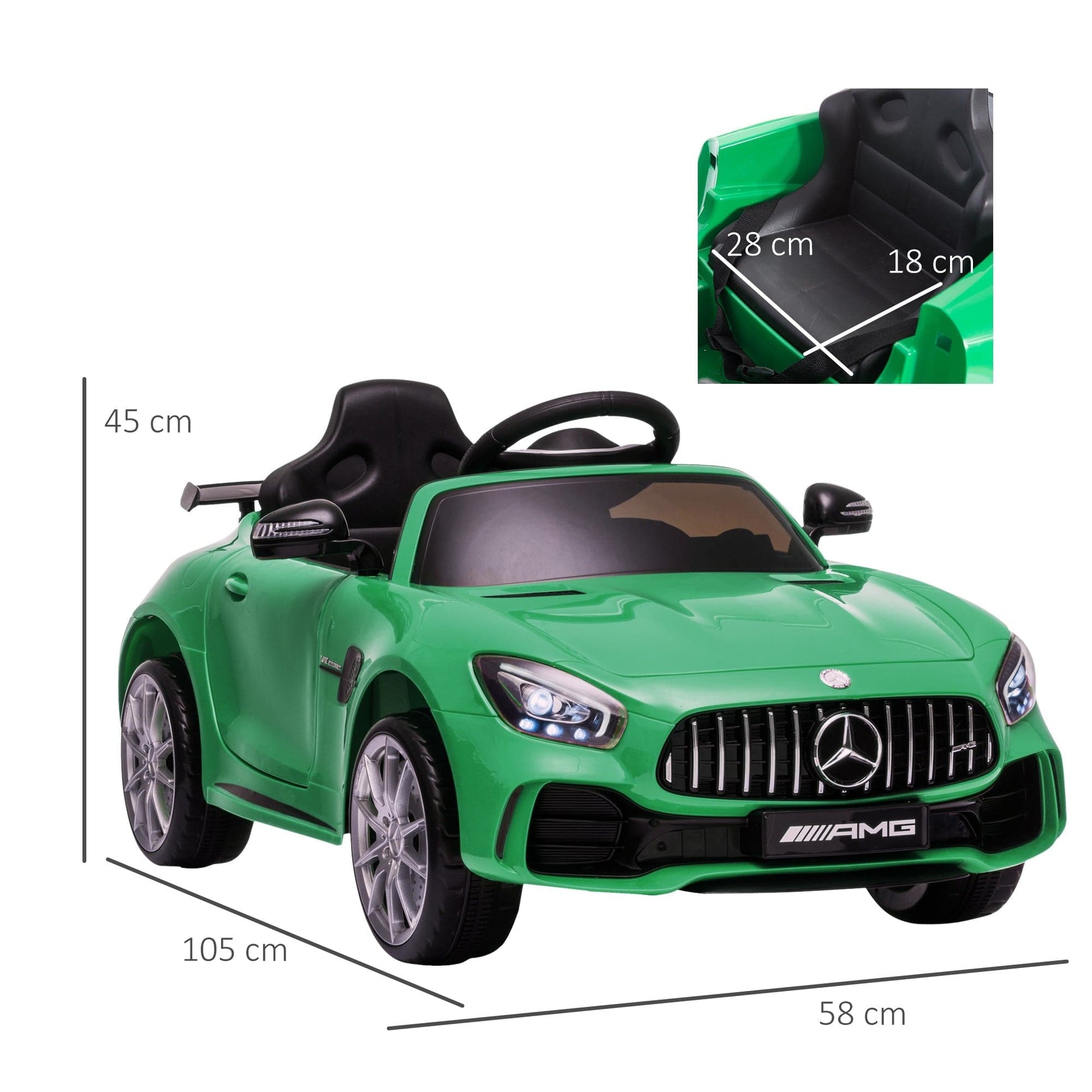 HOMCOM Mercedes-Benz GTR 12V Kids Electric Ride-On Car with Remote Control - maplin.co.uk