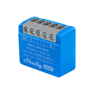 Shelly 1 Mini Gen4 WiFi/Zigbee-Operated 8A Relay Switch Single