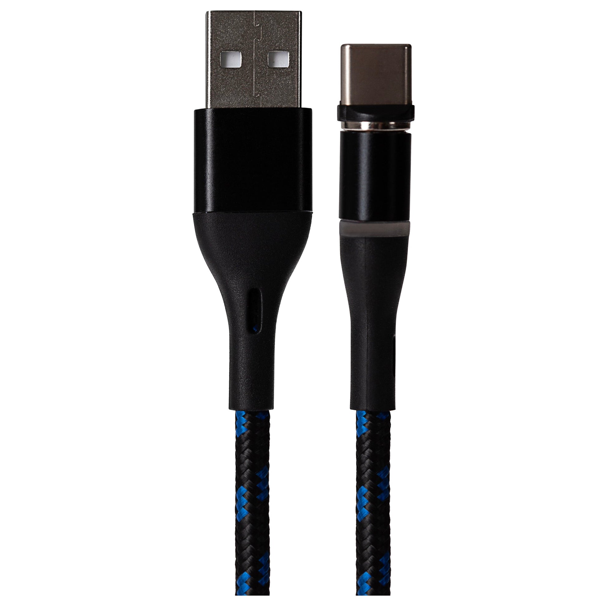 Maplin USB-A to Magnetic Detatchable Illuminated USB-C Gaming Console Braided Charging Cable - Black, 3m - maplin.co.uk