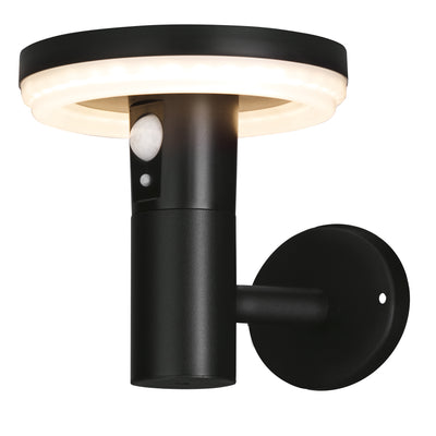 4lite Antheia Solar IP54 Die-Cast Aluminium LED Outdoor Wall Light with Built in PIR Motion Sensor Single