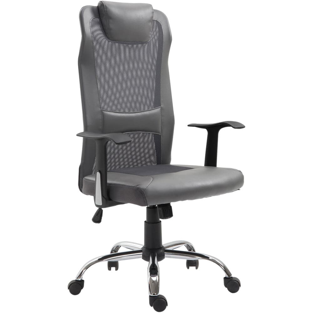 ProperAV Extra Adjustable Mesh Office Chair - Grey - maplin.co.uk