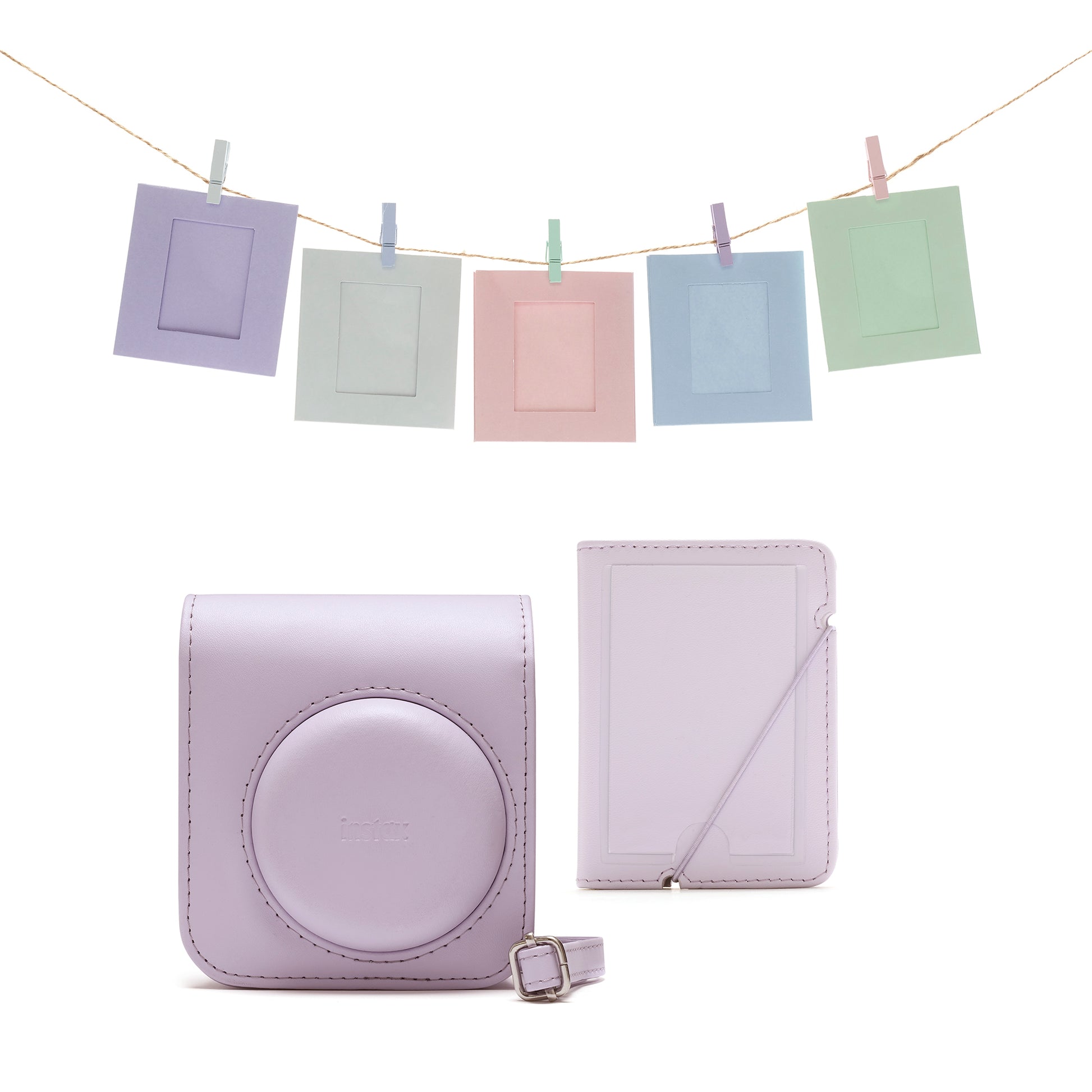 Fujifilm Instax Mini 12 Accessory Kit with Case, Album, Hanging Cards & Pegs - maplin.co.uk