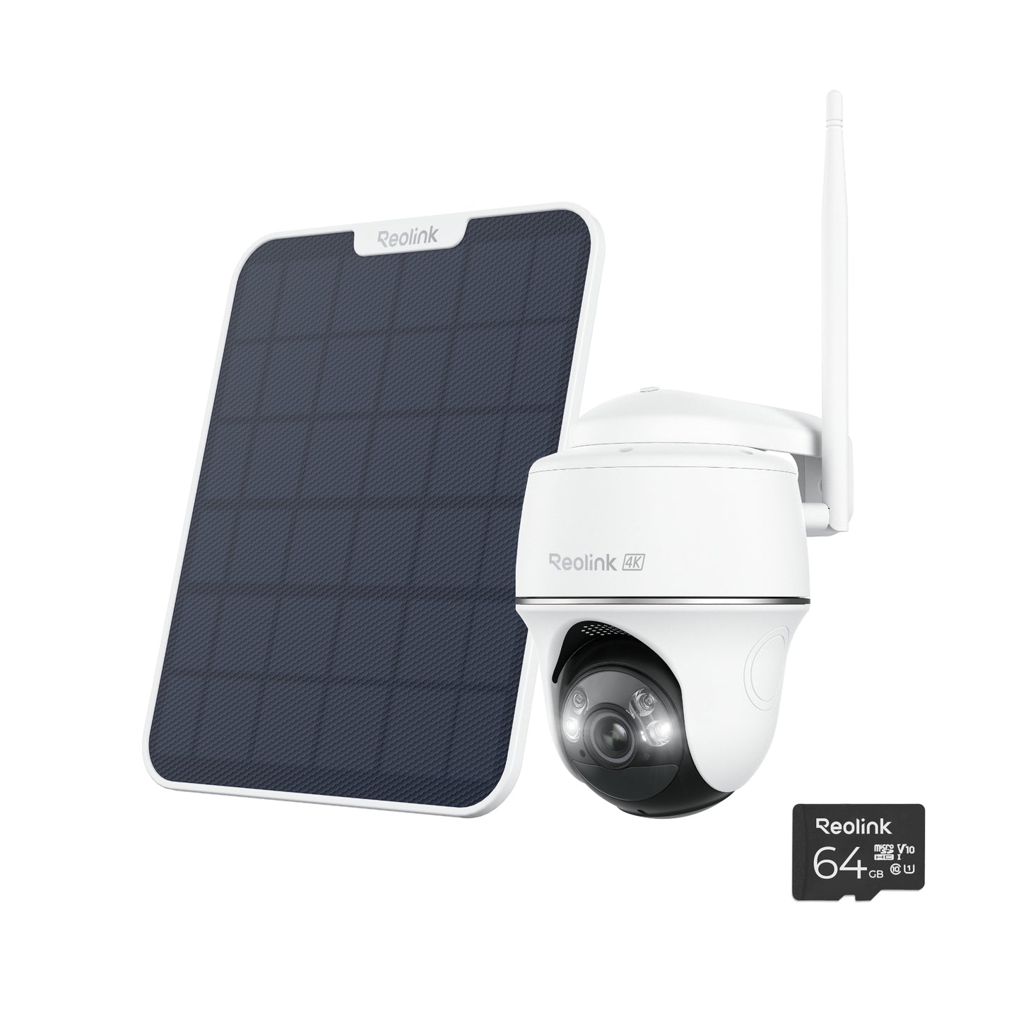 Reolink B440 4K WiFi PT Solar/Battery Security Camera with 64GB MicroSD Card