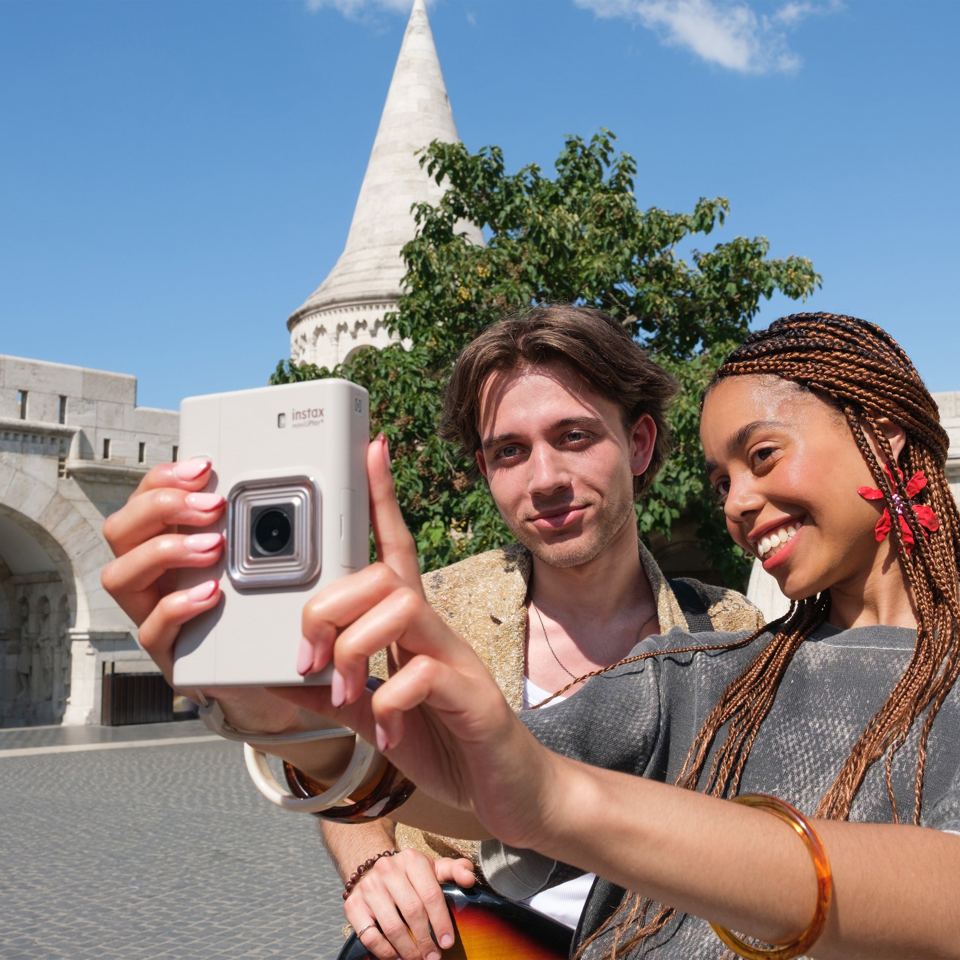 Fujifilm Instax Mini LiPlay Plus Hybrid Instant Camera - Beige