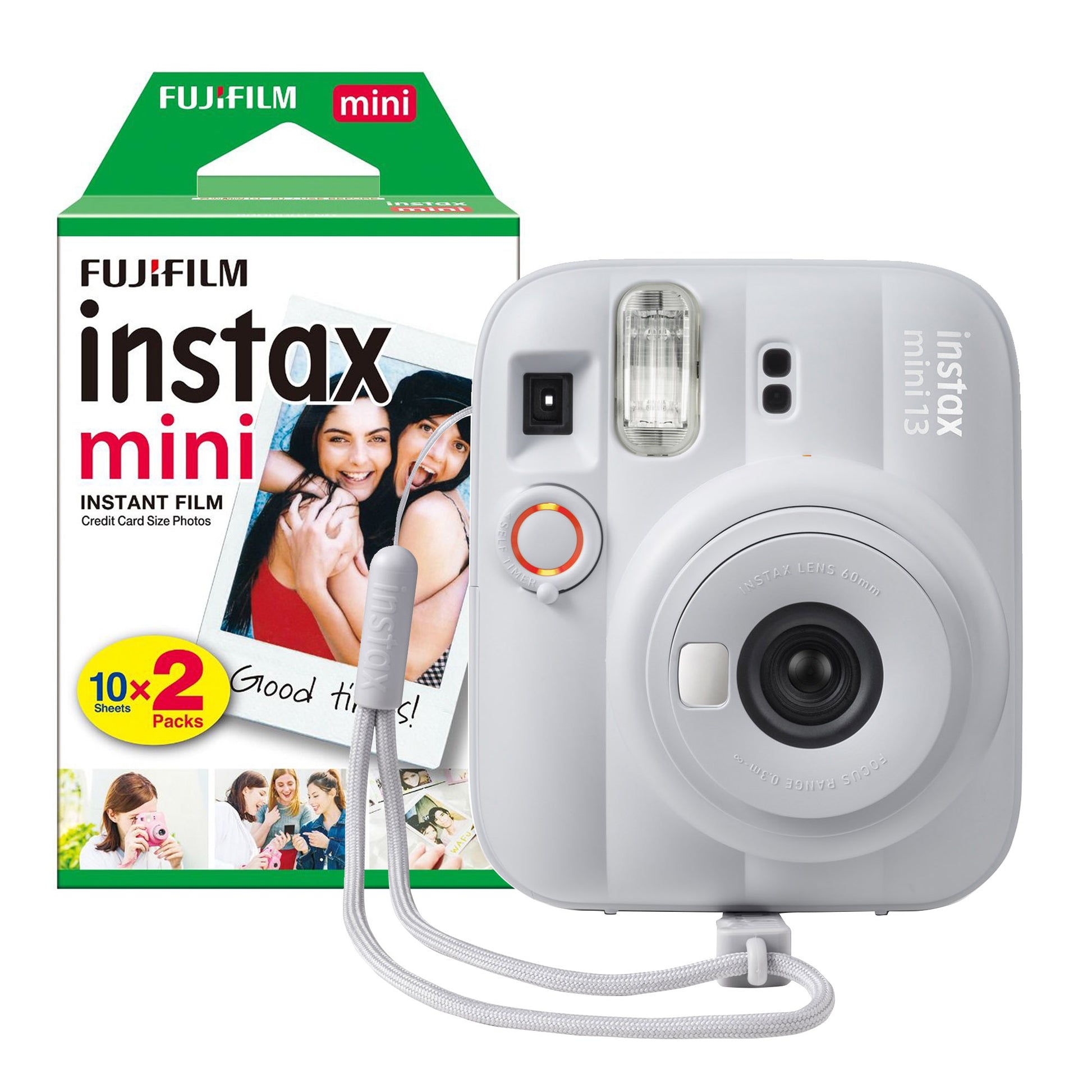 Fujifilm Instax Mini 13 Instant Camera - Clay White Camera + 20 Shot Pack