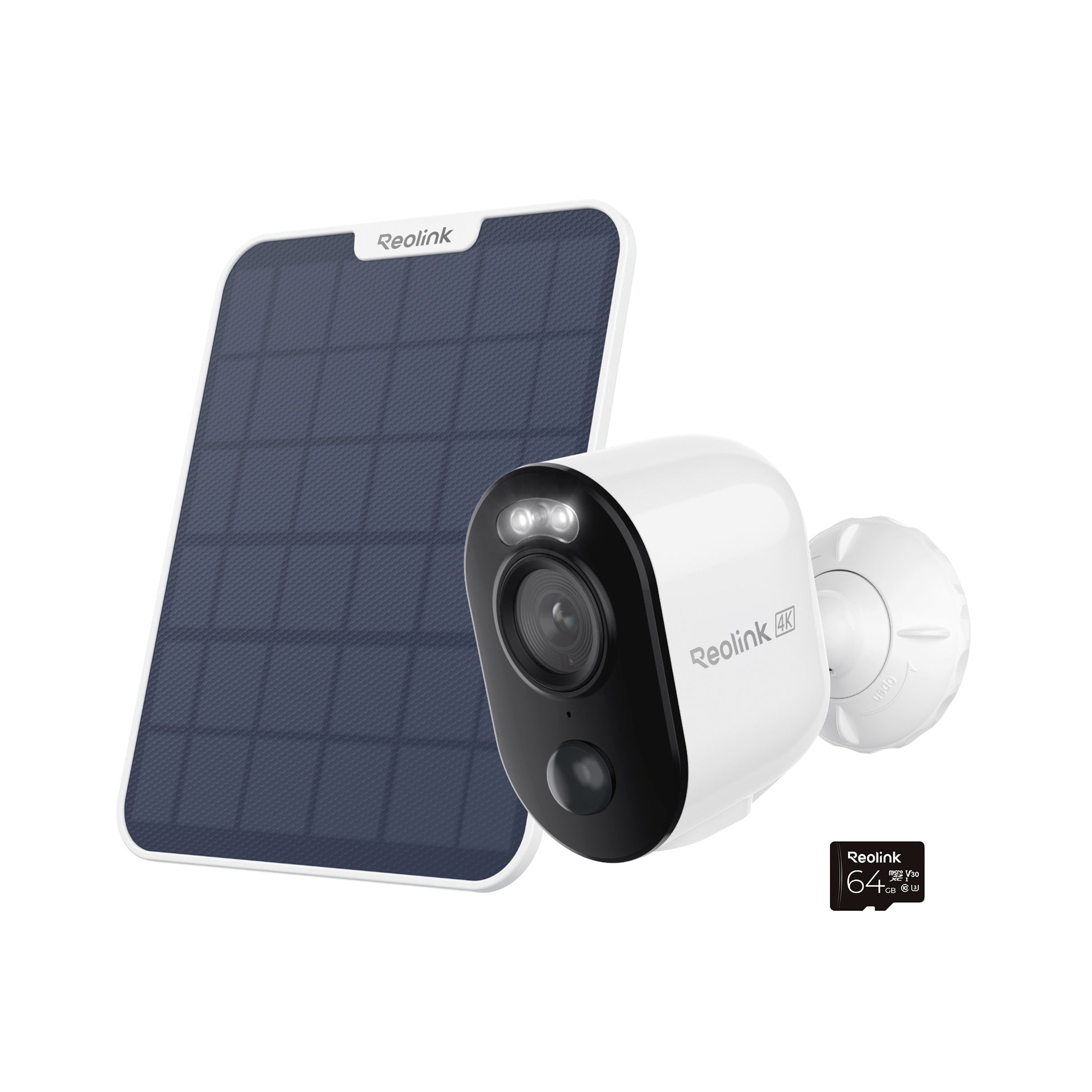 Reolink Argus Series 4K Battery WiFi Outdoor Security Camera with Solar Panel & 64GB microSD Card