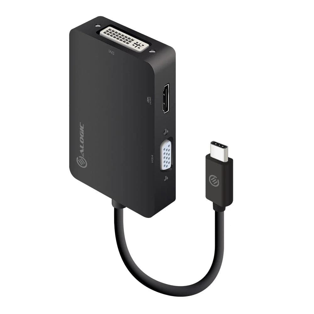 ALOGIC USB-C Multiport Hub to HDMI / DVI / VGA - Black