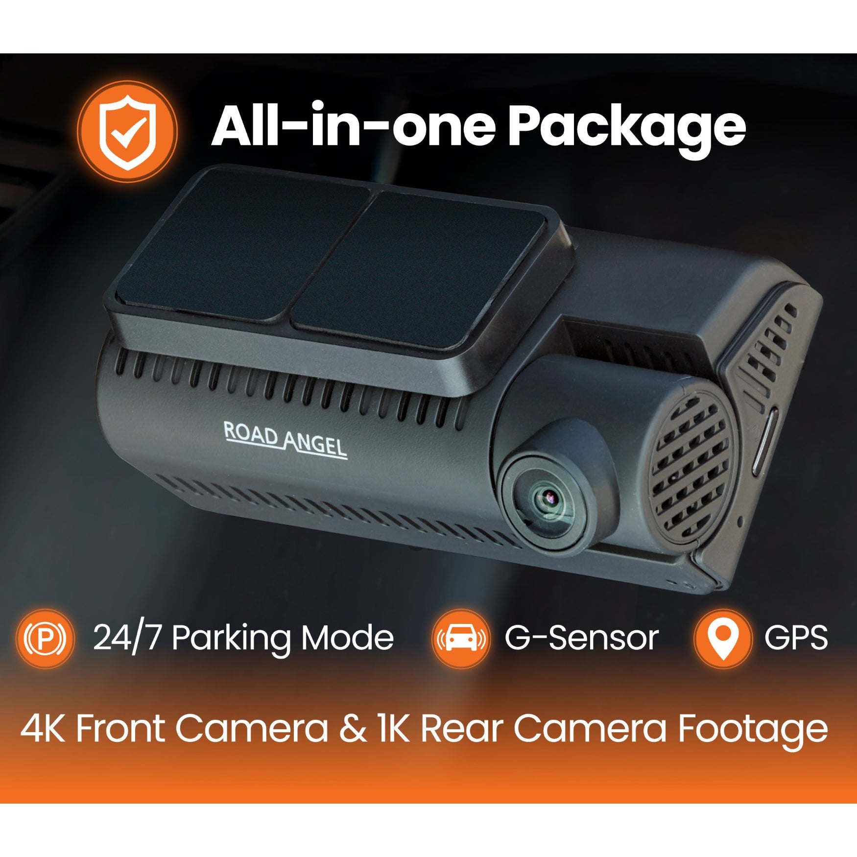 Road Angel Halo Ultima Dual 4K Front & 1080p Rear Dash Cam