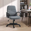 ProperAV Extra Fabric Adjustable Mid-Back Office Chair with Massage Lumbar Support - Grey - maplin.co.uk
