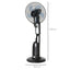 Maplin Plus 18" Pedestal Fan with Humidifying Water Mist Spray - Black
