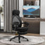 ProperAV Extra Reclining Adjustable Mesh Office Chair with Footrest - Black - maplin.co.uk