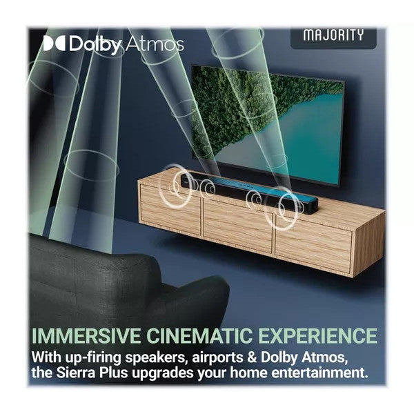 Majority Sierra Plus Dolby Atmos Sound Bar with Wireless Subwoofer