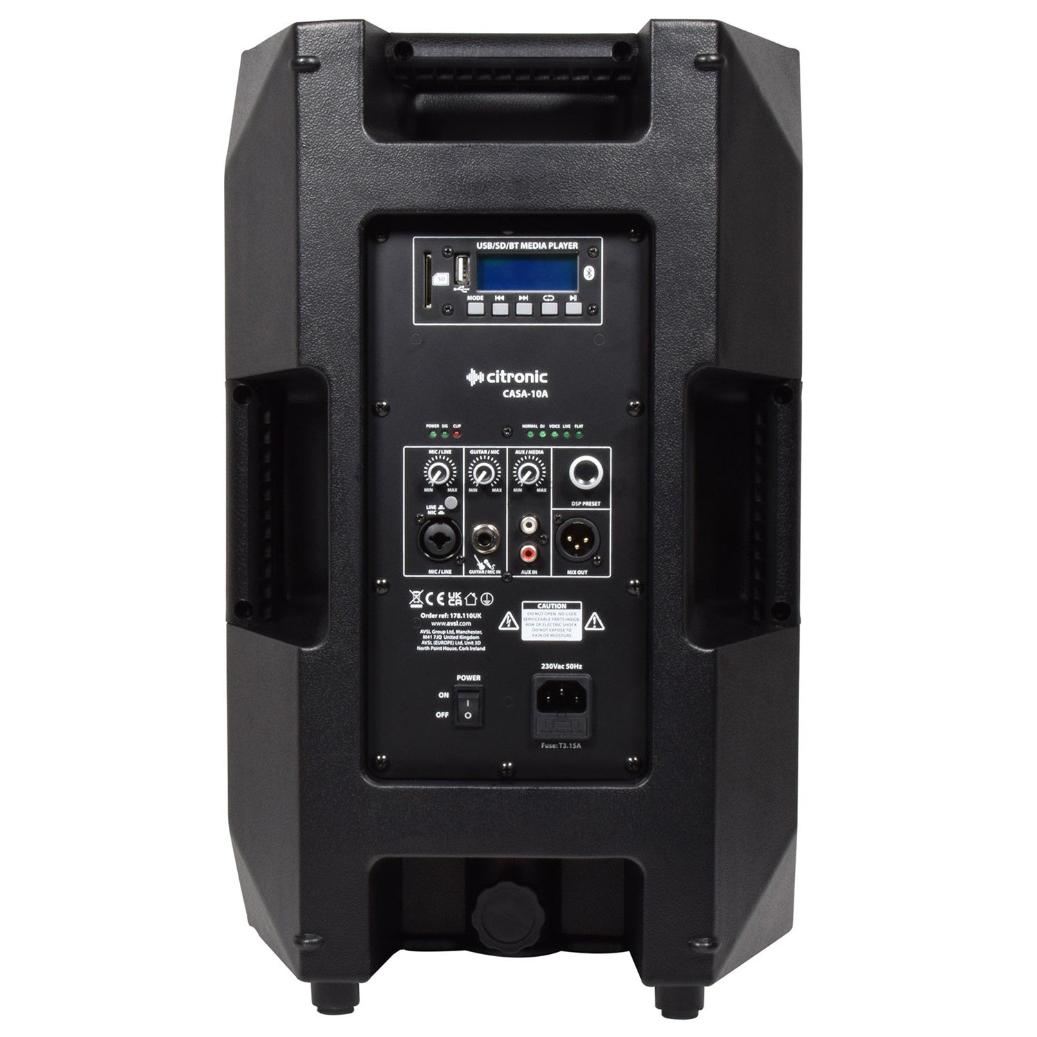 Citronic CASA Active PA Cabinet with DSP, USB/SD & Bluetooth