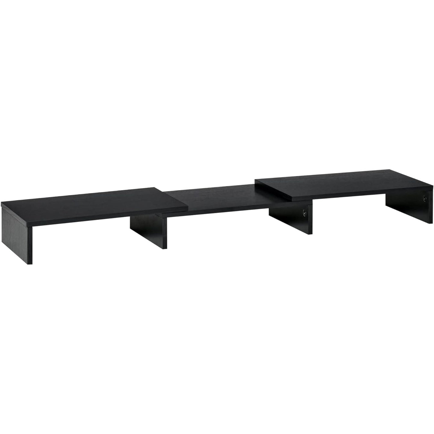 ProperAV Extra Dual Monitor Stand Riser with Adjustable Length & Angle - Black - maplin.co.uk