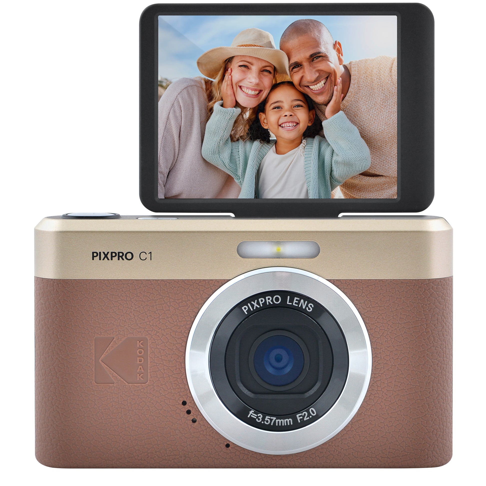 Kodak PIXPRO C1 13MP 4x Digital Zoom Compact Camera - Brown Camera Only