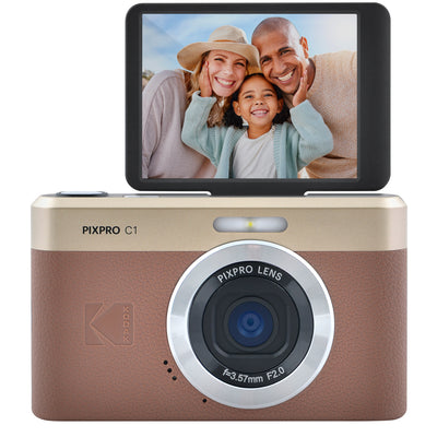 Kodak PIXPRO C1 13MP 4x Digital Zoom Compact Camera - Brown Camera Only