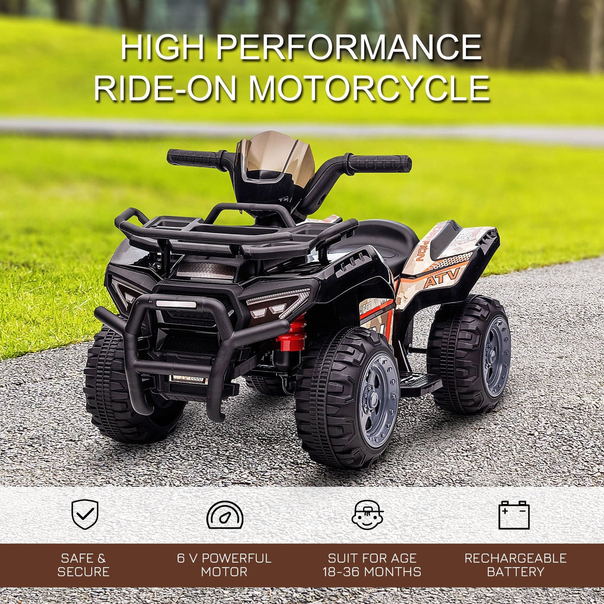 Maplin Plus 6V Kids Electric Ride on Toy ATV Quad Bike with Music & Headlights for 18-36 Months - maplin.co.uk