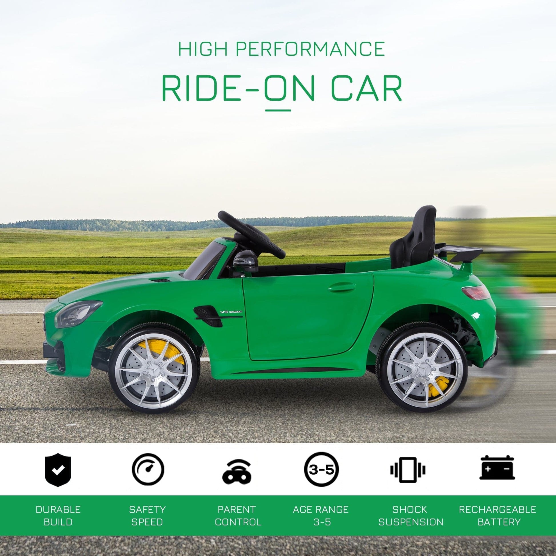 HOMCOM Mercedes-Benz GTR 12V Kids Electric Ride-On Car with Remote Control - maplin.co.uk