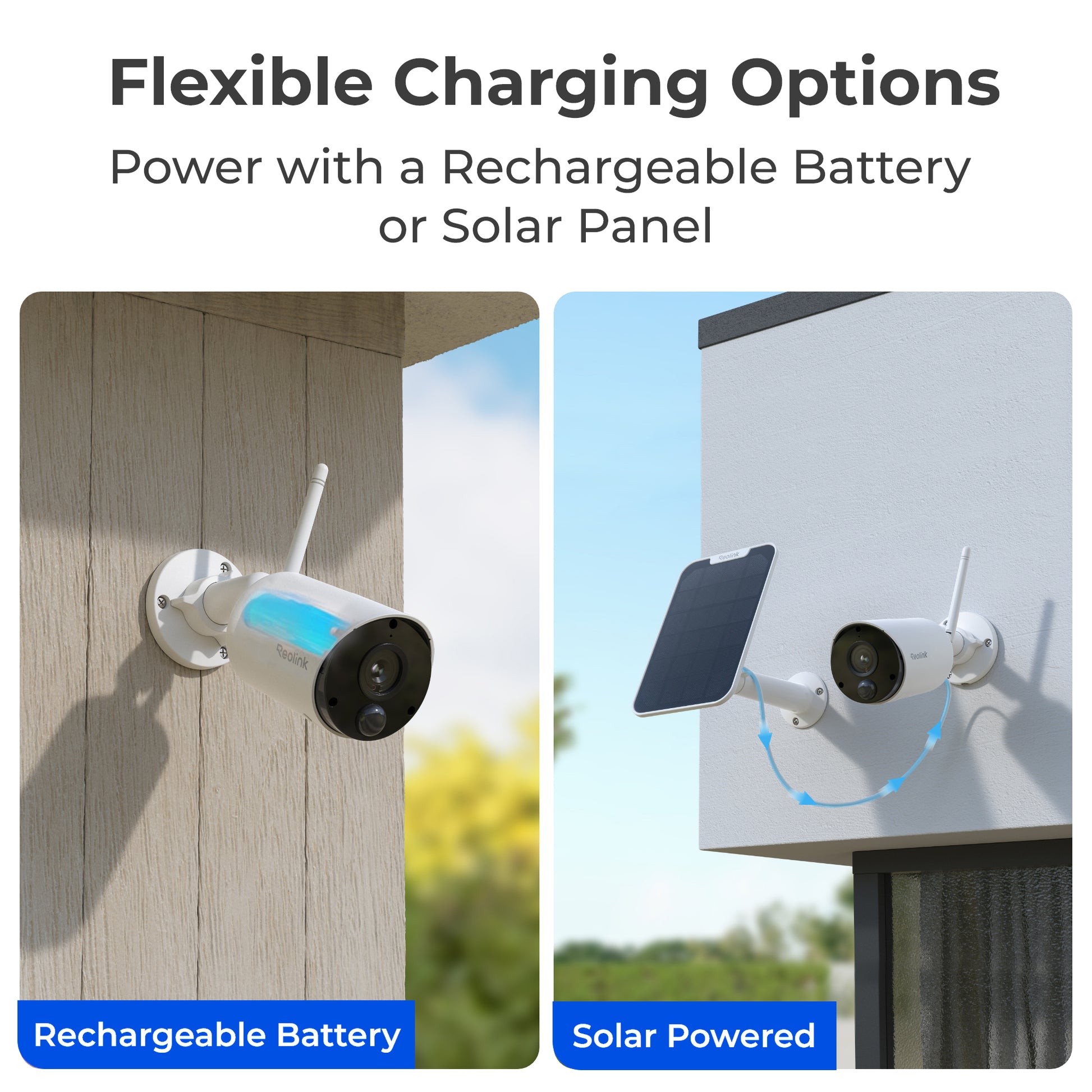 Reolink Argus Series 2K 3MP Battery WiFi Outdoor Security Camera with Solar Panel & 64GB microSD Card