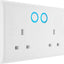 British General Slim Nexus Double Switched 13A Power Socket + Smart Home Control - White - maplin.co.uk