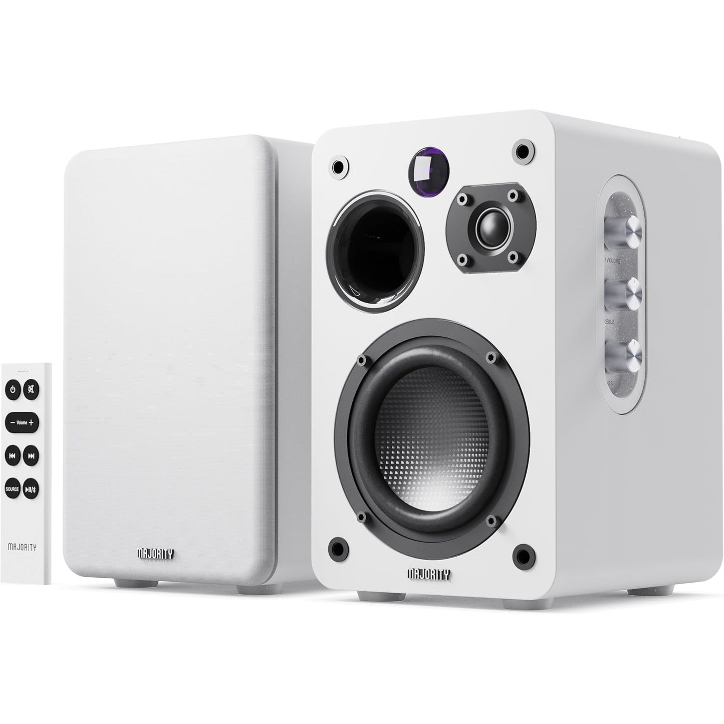 Majority D70X Active Bluetooth Bookshelf Speakers White