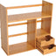 ProperAV Extra Desktop Stationery Desk Organiser with 2 Drawers - Bamboo
