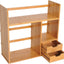 ProperAV Extra Desktop Stationery Desk Organiser with 2 Drawers - Bamboo - maplin.co.uk