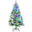HOMCOM 4.5ft LED Snow Flocked Artificial Christmas Tree with Steel Base - maplin.co.uk