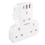 MOMAX OnePlug 3-Outlet Extension Plug Socket T-Shaped Power Strip with USB-C & 2x USB-A - White